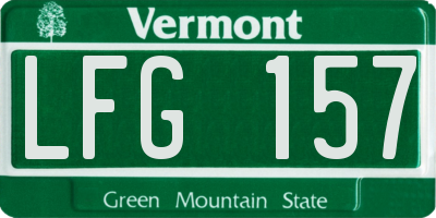 VT license plate LFG157