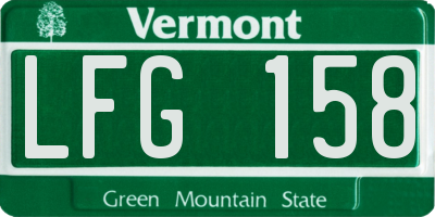 VT license plate LFG158