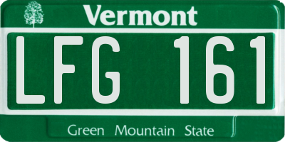 VT license plate LFG161