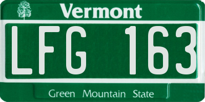 VT license plate LFG163