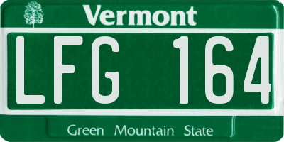 VT license plate LFG164