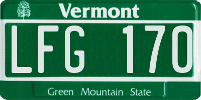 VT license plate LFG170