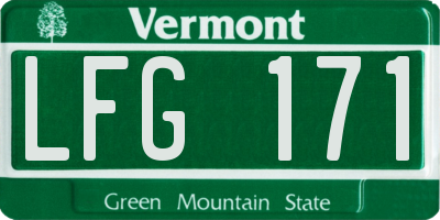 VT license plate LFG171