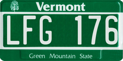 VT license plate LFG176