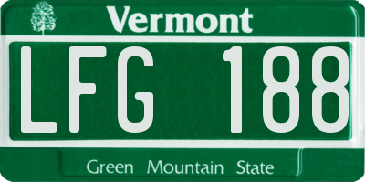 VT license plate LFG188