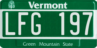 VT license plate LFG197