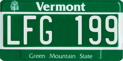 VT license plate LFG199