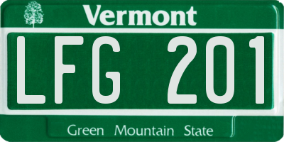VT license plate LFG201