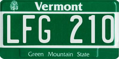 VT license plate LFG210