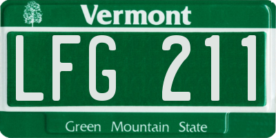 VT license plate LFG211