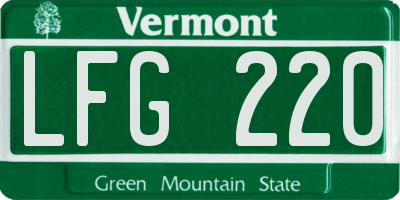 VT license plate LFG220