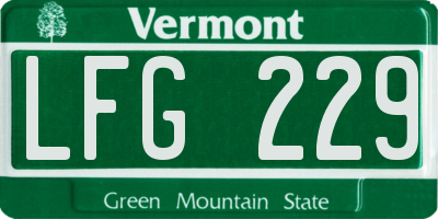 VT license plate LFG229