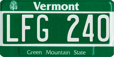 VT license plate LFG240