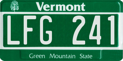VT license plate LFG241