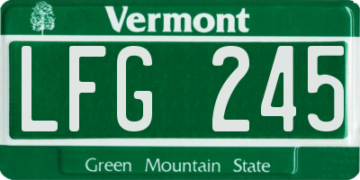 VT license plate LFG245