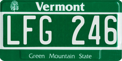VT license plate LFG246