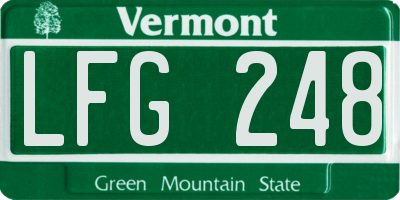 VT license plate LFG248