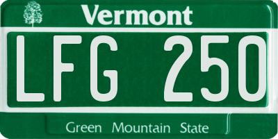 VT license plate LFG250