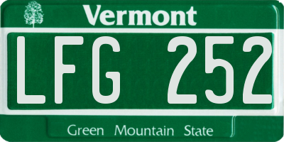 VT license plate LFG252