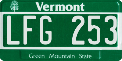 VT license plate LFG253