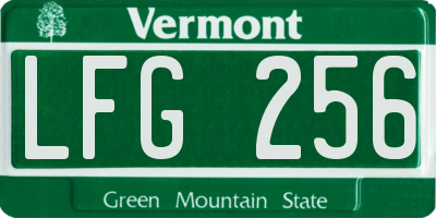 VT license plate LFG256
