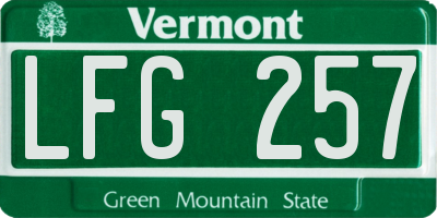 VT license plate LFG257