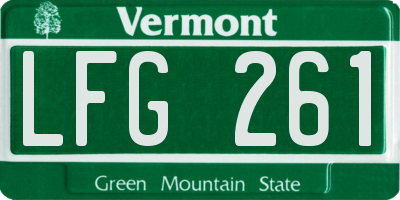 VT license plate LFG261