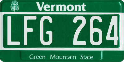 VT license plate LFG264