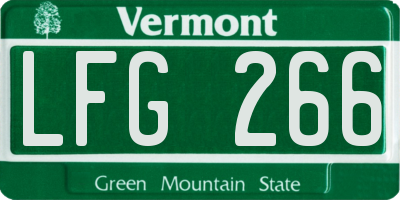 VT license plate LFG266