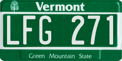 VT license plate LFG271