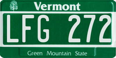 VT license plate LFG272