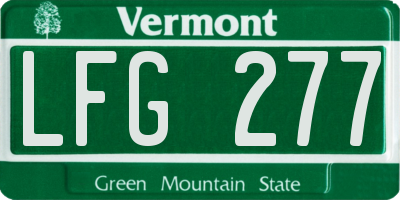 VT license plate LFG277