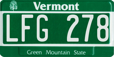 VT license plate LFG278