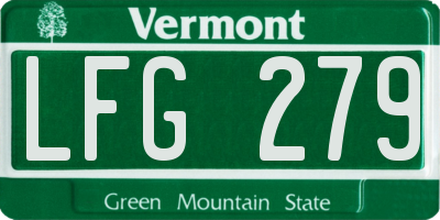 VT license plate LFG279