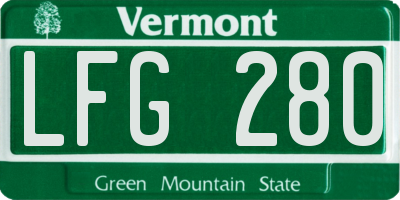 VT license plate LFG280
