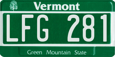 VT license plate LFG281