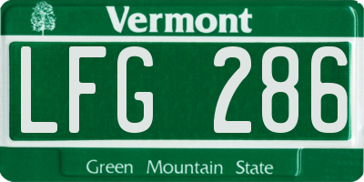 VT license plate LFG286