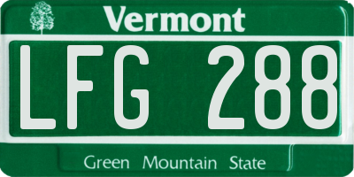 VT license plate LFG288