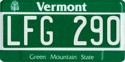 VT license plate LFG290
