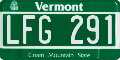 VT license plate LFG291