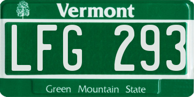 VT license plate LFG293