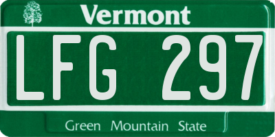 VT license plate LFG297