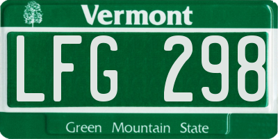 VT license plate LFG298