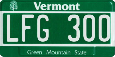 VT license plate LFG300