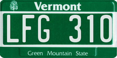 VT license plate LFG310
