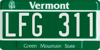 VT license plate LFG311