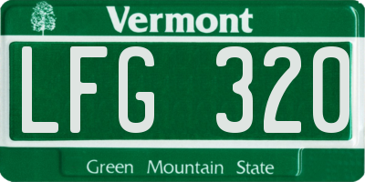 VT license plate LFG320