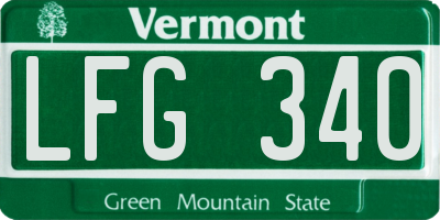 VT license plate LFG340