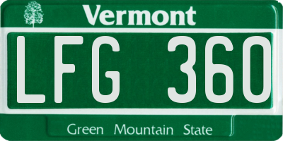 VT license plate LFG360