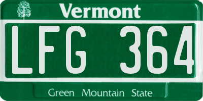VT license plate LFG364